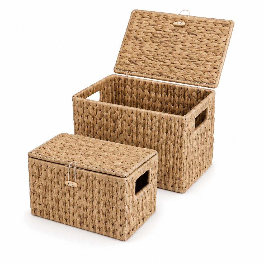Rattan Plant Basket - Su sümbülü hasır saklama sepeti, dikdörtgen,