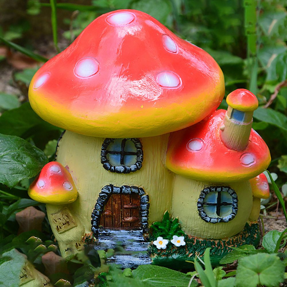 Home Decor Za - Minyatür mantar ev reçine peri bahçe