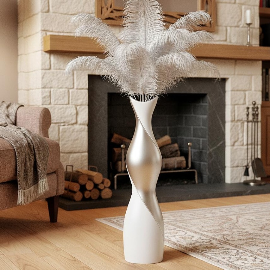 Pampas Grass Decor - Modern Zemin Vazosu, Oturma Odası, Yatak