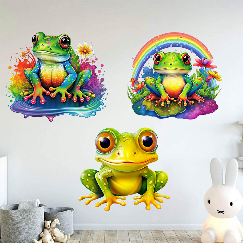 Home Decor Y2K - M728 sevimli gökkuşağı kurbağa duvar Sticker