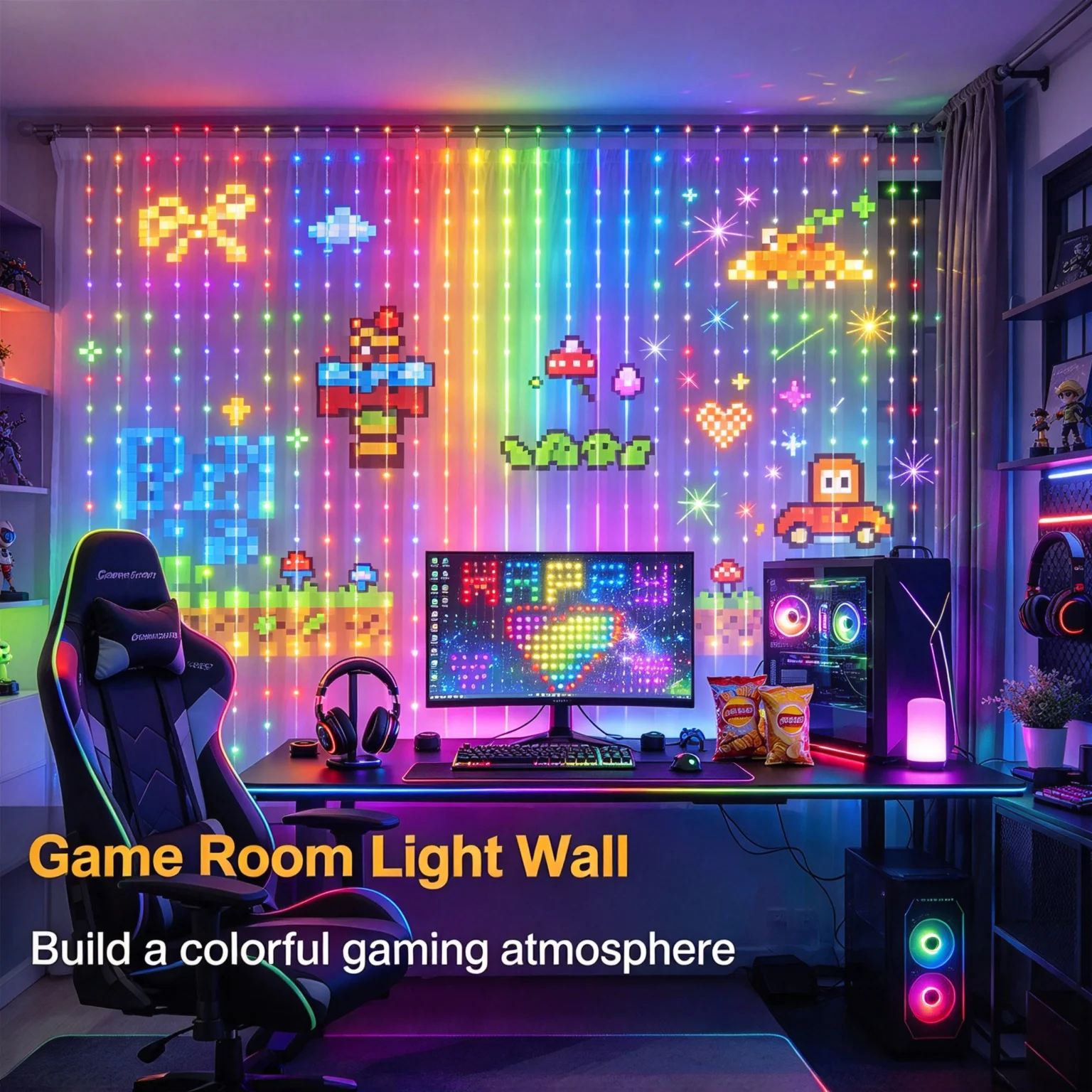 Akıllı LED Perde Işık Zinciri, - Home Decor Free App incelemesi ve fiyatı
