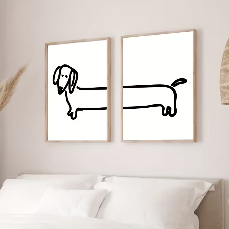 2 adet Modern Dachshund komik  - Home Decor Theme incelemesi ve fiyatı
