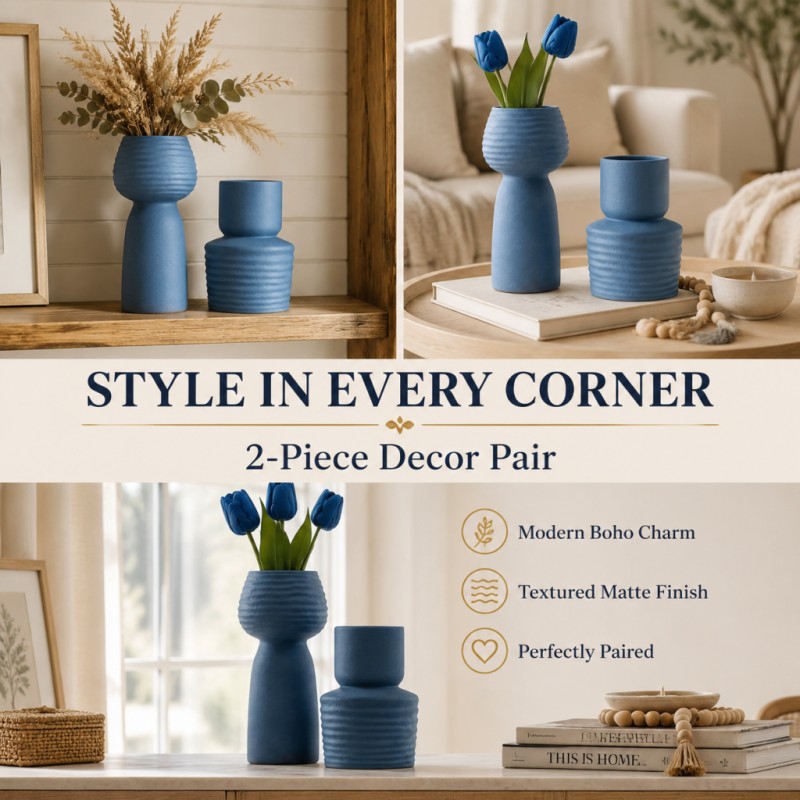 2 Adet Pürüzlü Dalgalı Dokulu  - Pampas Grass Decor incelemesi ve fiyatı